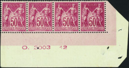 France Classiques N°98a 50c Rose Vif  Bande De 4 Cdf TB Centré  Qualité:** Cote:1400 - 1876-1898 Sage (Type II)