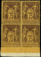 France Classiques N°99 75c Violet Sur Orange Bloc De 4 Qualité:** Cote:1800 - 1876-1898 Sage (Type II)