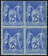 France Classiques N°79 25c Bleu Bloc De 4 Qualité:** Cote:3200 - 1876-1898 Sage (Type II)