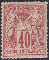 France Classiques N°70 40c Rouge-orange (signé Brun) Qualité:** Cote:900 - 1876-1878 Sage (Typ I)