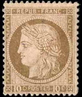 France Classiques N°54a 10 Brun Foncé Sur Rose Qualité:* Cote:850 - 1871-1875 Ceres