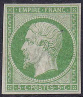 France Classiques N°12 5c Vert (signé Brun) Qualité:* Cote:1500 - 1853-1860 Napoléon III