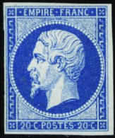 France Classiques N°14A 20c Bleu Type I(signé Brun) Qualité:* Cote:450 - 1853-1860 Napoleon III