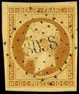 France Classiques N°9 10c Bistre-jaune TB (signé Brun) Qualité:obl Cote:850 - 1852 Luis-Napoléon