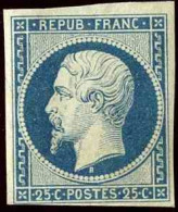 France Classiques N°10 25c Bleu( Signé Calves) Qualité:* Cote:5650 - 1852 Luis-Napoléon