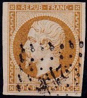 France Classiques N°9 10c Bistre-jaune TB (signé Brun) Qualité:obl Cote:850 - 1852 Luis-Napoléon