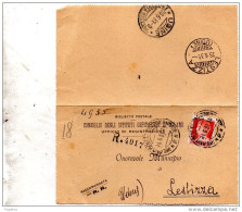 1931   LETTERA  RACCOMANDATA CON ANNULLO  MILANO + LESTIZZA  UDINE - Marcophilia