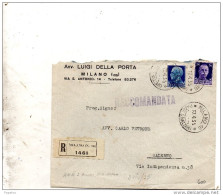 1935   LETTERA  RACCOMANDATA CON ANNULLO  MILANO  16 PIAZZA S. NAZZARO - Marcophilie