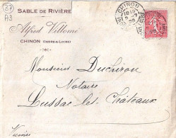 37 / INDRE ET LOIRE / CHINON / OBL.MANU.TYPE A3 / 5.7.28 S.LETTRE ENTETE - Handstempels