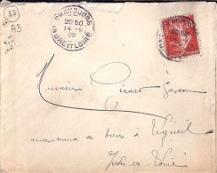 37 / INDRE ET LOIRE / CHAMBOURG / OBL.MANU.TYPE A3 / 14.9.09 S.LETTRE - Handstempel