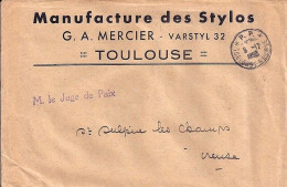 31 / HAUTE GARONNE / TOULOUSE BOURSE P.P. / OBL.MANU.TYPE A6 / 5.12.50 S.LETTRE ENTETE - Handstempels