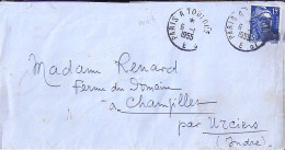 31 / HAUTE GARONNE / PARIS A TOULOUSE 1° / OBL.MANU.TYPE AMB.NUIT 3 / 6.1.55 S.LETTRE - Handstempels