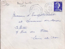 28 / EURE ET LOIR / BONNEVAL CP N° 5 / OBL.MANU TYPE G7 / 30.10.58 S.LETTRE  - Handstempels