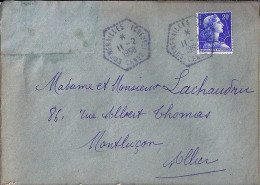 23 / CREUSE / CHENERAILLES CP N°2 / OBL.MANU TYPE G6 / 1958 S.LETTRE - Handstempel