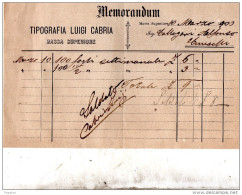 1900 TIPOGRAFIA LUIGI CAPRIA MASSA SUPERIORE - Italia