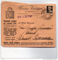 1941 LETTERA INTESTATA CERERIA VICENTINA CON ANNULLO VICENZA - Marcofilie