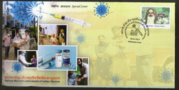 India 2021 Corona Warriors & Launch Of Indian Vaccine COVID-19, CORONAVIRUS, Pandemic, Health, Special Cover(**) Inde - Storia Postale