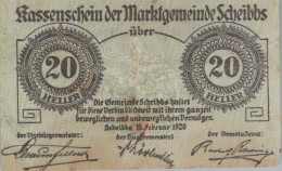 20 HELLER 1920 Stadt SCHEIBBS Niedrigeren Österreich Notgeld Banknote #PE662 - [11] Emissions Locales