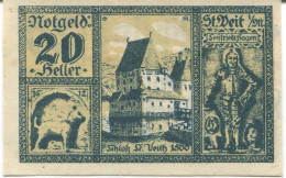 20 HELLER 1920 Stadt SANKT VEIT IM MÜHLKREIS Oberösterreich Österreich Notgeld Papiergeld Banknote #PL749 - [11] Emissions Locales