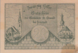 20 HELLER 1920 Stadt SANKT OSWALD BEI FREISTAD Oberösterreich Österreich #PF051 - [11] Lokale Uitgaven