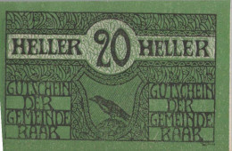 20 HELLER 1920 Stadt RAAB Oberösterreich Österreich UNC Österreich Notgeld Banknote #PH449 - [11] Emissions Locales