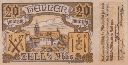 20 HELLER 1920 Stadt ZELL AN DER YBBS Niedrigeren Österreich Notgeld Papiergeld Banknote #PG752 - [11] Emissions Locales