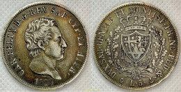 2541 ITALIA 1829 REINO DE CERDEÑA SARDINIA 5 LIRE CHARLES-FÉLIX 1829 GÊNES - Feudal Coins
