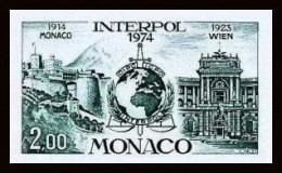 85254 N°966 Interpol Police Wien Vienne Monaco Essai Color Proof Non Dentelé Imperf ** MNH - Nuevos