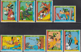 MWD-BK8-457-1 MINT PF/MNH ¤ UGANDA 1992 8w In Serie ¤ 60th ANNIVERSARY OF GOOFY - WALT DISNEY - FRIENDS OF WALT DISNEY - Disney