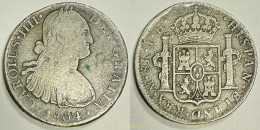 3870 ESPAÑA 1804 CARLOS IIII 8 REALES 1804 TH MEXICO - Colecciones