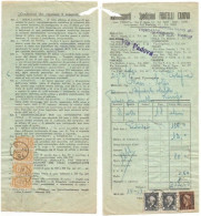 LUOGOTENENZA 15nov1945 Padova Bolletta Pacchi Concessione PP Fascetto L.3 Figlia Strip 4 Pezzi + Marche - Postpaketten