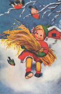 Feliz Año Navidad NIÑOS Vintage Tarjeta Postal CPSMPF #PKD442.ES - Neujahr