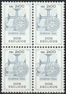 Revenue, Portugal - Estampilha Fiscal, Série De 1990 -|- 2$00 - Block MNH - Unused Stamps