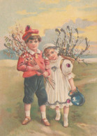 PASCUA NIÑOS Vintage Tarjeta Postal CPSM #PBO315.ES - Ostern