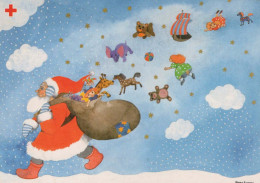PAPÁ NOEL Feliz Año Navidad Vintage Tarjeta Postal CPSM #PBB079.ES - Santa Claus