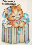 GATTO KITTY Animale Vintage Cartolina CPSM #PAM200.IT - Chats