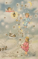 ANGELO Buon Anno Natale Vintage Cartolina CPSMPF #PAG842.IT - Angeli