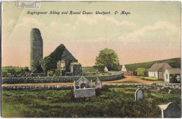 CPA Glacé - Aughagower Abbey And Round Tower - WESPORT - Mayo