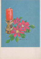 Buon Anno Natale CANDELA Vintage Cartolina CPSM #PBN635.IT - Neujahr