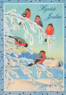 Buon Anno Natale UCCELLO Vintage Cartolina CPSM #PBM689.IT - New Year