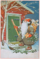 BABBO NATALE Buon Anno Natale Vintage Cartolina CPSM #PBL522.IT - Santa Claus