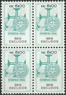 Revenue, Portugal - Estampilha Fiscal, Série De 1990 -|- 6$00 - Block MNH - Unused Stamps