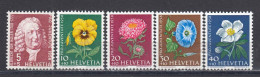 Switzerland 1958 - Pro Juventute: Flowers, Mi-Nr. 663/67, MNH** - Nuevos