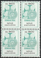 Revenue, Portugal - Estampilha Fiscal, Série De 1990 -|- 9$00 - Block MNH - Unused Stamps
