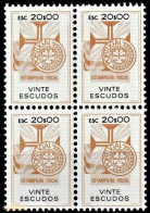 Revenue, Portugal - Estampilha Fiscal, Série De 1990 -|- 20$00 - Block MNH - Unused Stamps