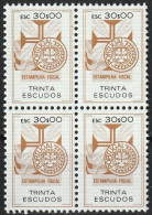 Revenue, Portugal - Estampilha Fiscal, Série De 1990 -|- 30$00 - Block MNH - Unused Stamps