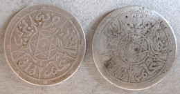 2 Pièces De  1/2 Dirham (1/20 Rial) AH 1313 - 1896 Berlin , En Argent, Lec# 103 - Y# 9.1 - Maroc