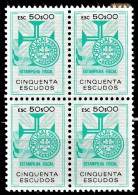 Revenue, Portugal - Estampilha Fiscal, Série De 1990 -|- 50$00 - Block MNH - Unused Stamps