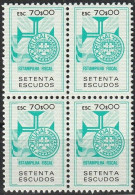 Revenue, Portugal - Estampilha Fiscal, Série De 1990 -|- 70$00 - Block MNH - Neufs