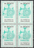 Revenue, Portugal - Estampilha Fiscal, Série De 1990 -|- 80$00 - Block MNH - Unused Stamps